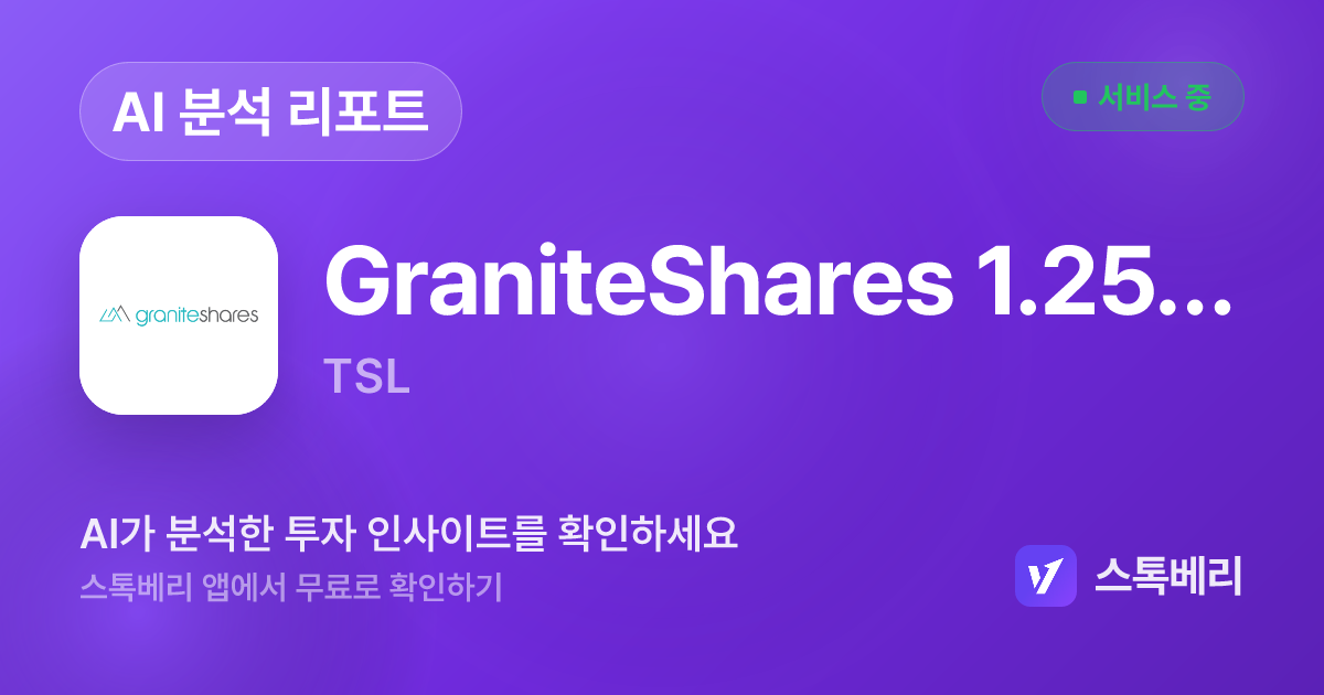 GraniteShares 1.25x Long TSLA Daily ETF 분석 리포트 | 스톡베리